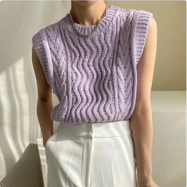 Chic & Comfy Sleeveless Knitted Vest for Women